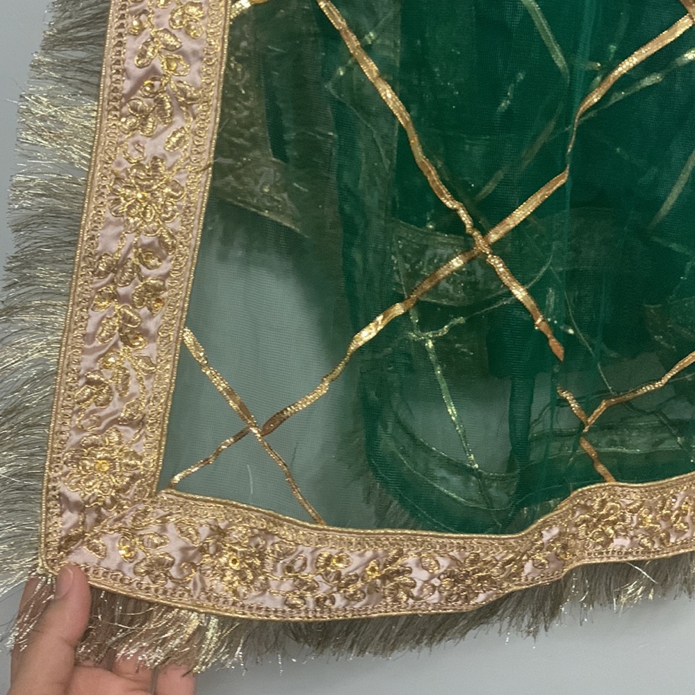Mauve And Gold Mehndi Lehnga Dress View 5
